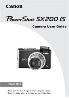 Canon PowerShot SX200 IS manual. Camera Instructions.